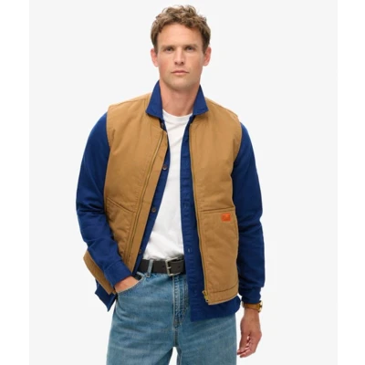 Afbeelding van Superdry Surplus Workwear Bodywarmer, Heren, Maat: Small, Denim co tobacco brown