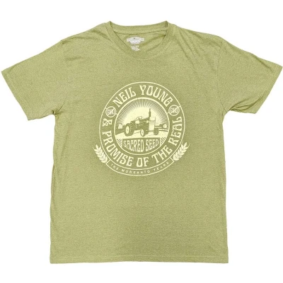 Afbeelding van Neil Young Tractor Seal Heren T shirt XL Groen
