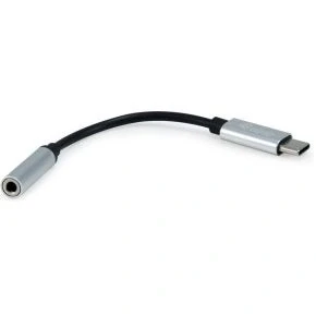 Afbeelding van Equip 133474 kabeladapter/verloopstukje USB C 3,5 mm Zwart, Zilver