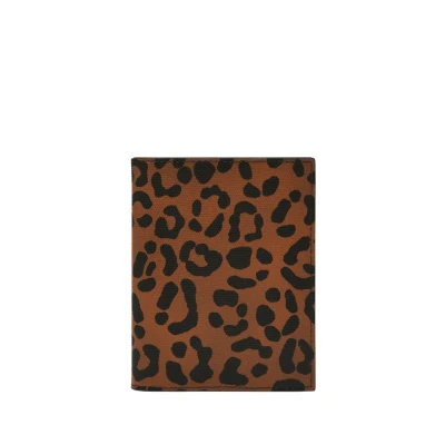 Afbeelding van FOSSIL Identiteitskaarthoesje Gift Passport Case Leopard Print Bruine