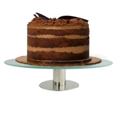 Afbeelding van OTIX Taartplateau Luxe Glas Met Voet Draaibaar Taartschaal Taartbord Cake