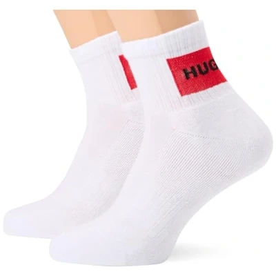 Afbeelding van HUGO 2P SH RIB Label CC, White100, 39 42 EU