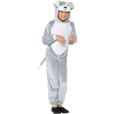 Afbeelding van Smiffy&#039;s Hond &amp; Dalmatier Kostuum Brave Grijze Kind Grijs Large Carnavalskleding Verkleedkleding