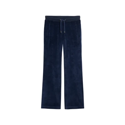 Afbeelding van Superdry Vrouwen Velours Joggingbroek met Wijde Pijpen Blauw Grootte: 36