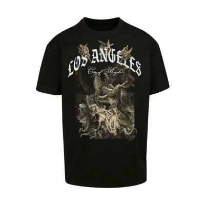 Afbeelding van Upscale by Mister TEE CITY OF Angels Oversize Tshirt print, Heren, Maat: Medium, Black