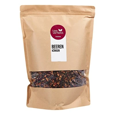 Afbeelding van FRUTEG Loser Fruit Tea Beerenkenigin 1000 g Thee losse Smakelijke samenstelling van theemix met frambozen aardbeien braambessen 1 kg