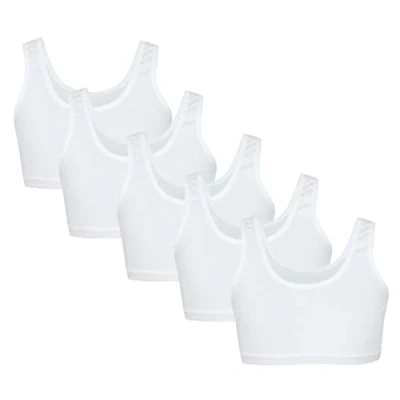 Afbeelding van TupTam Meisjes Bustier met Brede Banden 5 Pack, Wit, 134 140