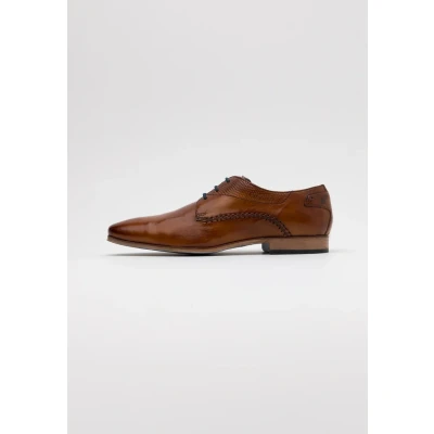 Afbeelding van bugatti MORINO Veterschoenen, Heren, Maat: 45, Cognac Schaapsleer