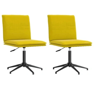 Afbeelding van vidaXL Eetkamerstoelen 2 st fluweel geel