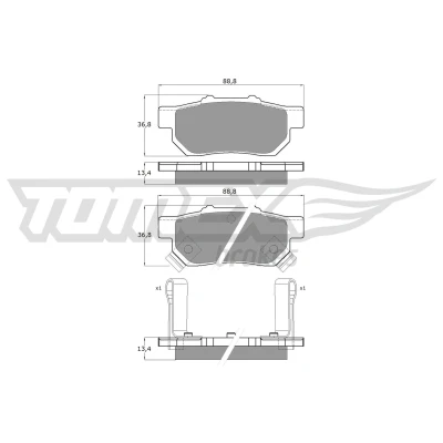 Afbeelding van Remblokkenset, schijfrem TOMEX Brakes TX 10 99