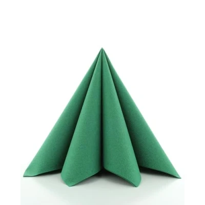Afbeelding van Sovie Linclass Airlaid servetten donkergroen 50 stuks hoogwaardige wegwerpservetten 40 x cm scheurvast, absorberend en vormvast ideaal voor bruiloft feesten