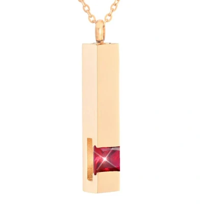 Afbeelding van Luxe Ashanger Met Ketting Assieraad Rosegoudkleurig Rode Steen As Gedenksieraad Urn Incl. vuller
