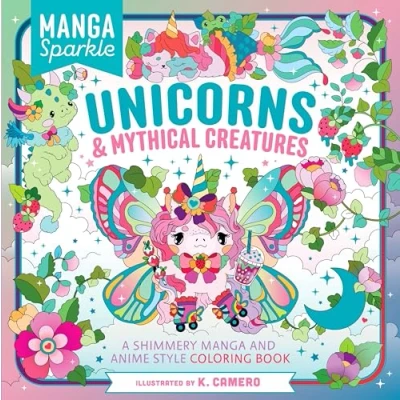 Afbeelding van Manga Sparkle: Unicorns &amp; Mythical Creatures: A Shimmery and Anime Style Coloring Book