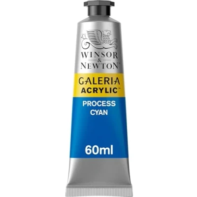 Afbeelding van Winsor &amp; Newton 2120535 Galeria acrylverf, hoge pigmentatie, lichtecht en verouderingsbestendig, romige vloeiende consistentie 60ml Tube, Process Cyan