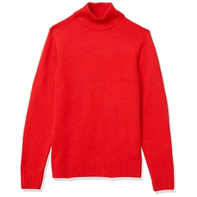 Afbeelding van Amazon Essentials Men&#039;s Zacht aanvoelende coltrui met lange mouwen, Rood, S