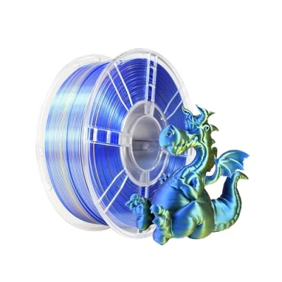Afbeelding van iBOSS Tweekleurig zijdefilament PLA PRO filament 1,75 mm, 1 kg 3D printerfilament, zijde PLA+, Plus glanzend filament, maatnauwkeurigheid +/ 0,02 geschikt voor de meeste FDM printers (zijde