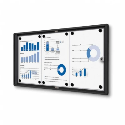 Afbeelding van Vergrendelbaar Notitiebord Indoor Economy Zwart 3x A4