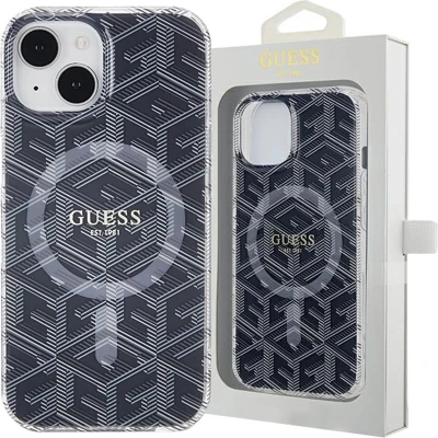 Afbeelding van Guess IML GCUbe MagSafe hoesje voor iPhone 15 Plus / 14 zwart
