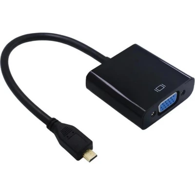 Afbeelding van Micro HDMI naar VGA + 3,5mm Jack &amp; USB adapter / zwart 0,15 meter