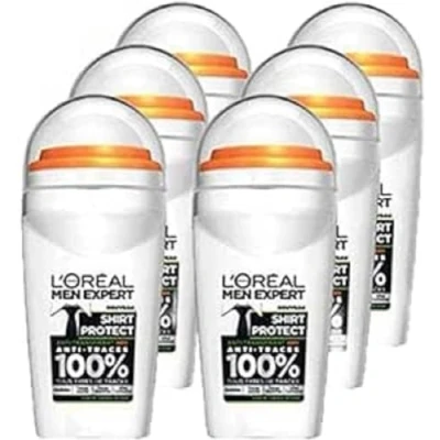 Afbeelding van L&#039;Oréal Men Expert Anti Traces deodorant voor heren werkzaamheid 48 uur Shirt Protect 6 x 50 ml
