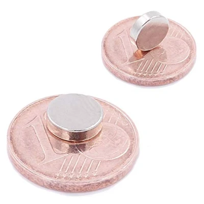 Afbeelding van Brudazon 10 mini schijfmagneten 7x2 mm N52 dikke stand neodymium magneten ultrasterk Power magneet voor modelbouw, foto, whiteboard, notitiebord, koelkast, knutselen magnetische schijf extra sterk