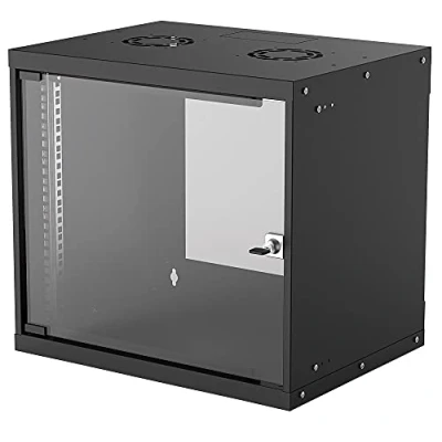 Afbeelding van intellinet 714174 48,26 cm 19 inch wandverdeler Basic Line 9 HE 487 (H) x 540 (B) 400 (D) mm flatpack beschermingsklasse IP20 zwart