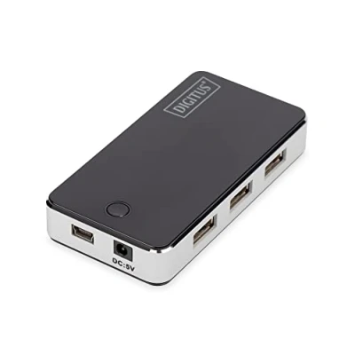 Afbeelding van Digitus DA 70222 interface hub 480 Mbit/s Zwart, Zilver