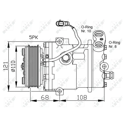 Afbeelding van NRF Airco compressor 32197
