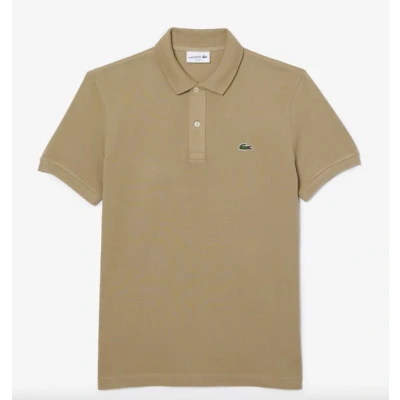 Afbeelding van Lacoste Poloshirt Pique Beige maat XL heren met Slim fit Pasvorm Katoen Suitable Herenkleding