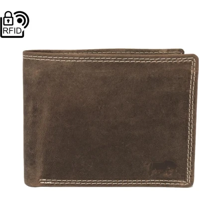 Afbeelding van Leren Portemonnee Heren Lichtbruin Met Groot Ritsvak RFID Anti Skim Vintage Leer Cognac