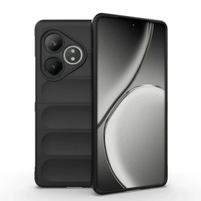 Afbeelding van EASSGU Voor Realme GT6/Realme GT Neo6 (6,78 inch) hoes, zachte TPU siliconen telefoonhoes, valbescherming, krasbestendig, zwart