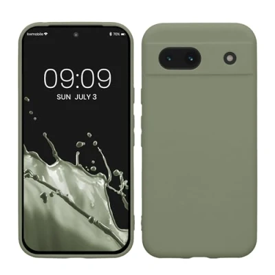 Afbeelding van kwmobile telefoonhoesje geschikt voor Google Pixel 8a Hoesje smartphone Precisie camera uitsnede In grijsgroen
