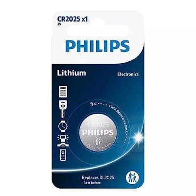 Afbeelding van Philips CR2025 Lithium Knoopcel Batterij 4 Stuks