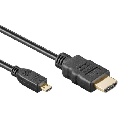 Afbeelding van Micro HDMI Kabel 4K 60Hz Verguld 1 meter Zwart