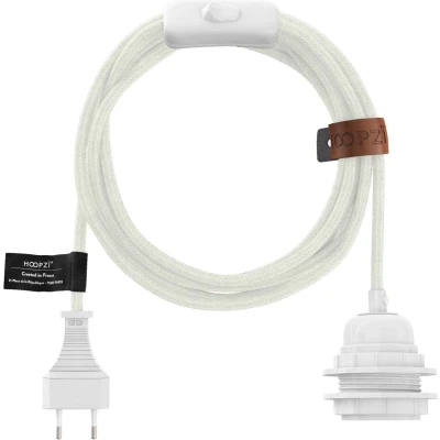 Afbeelding van Lampfitting met stekker en schakelaar wit 1 fitting