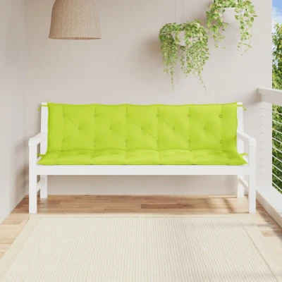 Afbeelding van Tuinbankkussens 2 st 180x50x7 cm oxford stof heldergroen