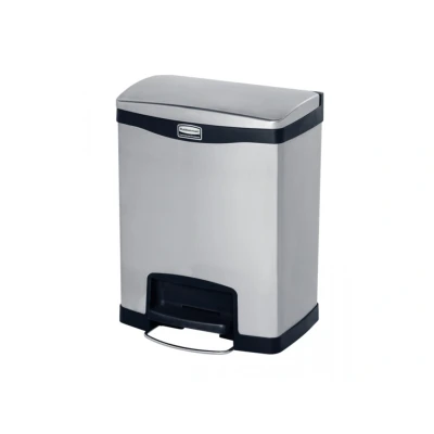 Afbeelding van Rubbermaid Slim Jim Front Step RVS zwart Inhoud: 30 liter
