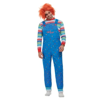 Afbeelding van Smiffy&#039;s Chucky &amp; Child&#039;s Play Kostuum De Moordlustige Pop Man Blauw Large Halloween Verkleedkleding