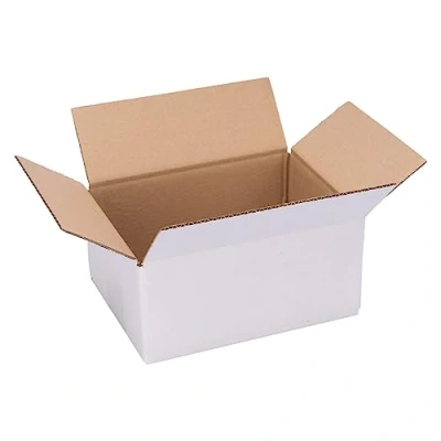 Afbeelding van verpacking Vouwdozen 200 x 150 90 mm, wit (buitenmaat 205 155 100 mm) KK 10, 1 golvig, verzenddozen voor kleine goederen, DHL, pakketten, S, DPD, XS, GLS, Hermes, dozen (50 stuks)