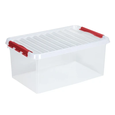 Afbeelding van SUNWARE Q Line Box 45 liter 60 x 40 26 cm transparant/rood
