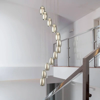 Afbeelding van Searchlight 12 lichts vide hanglamp Cyclone 97291 12SM