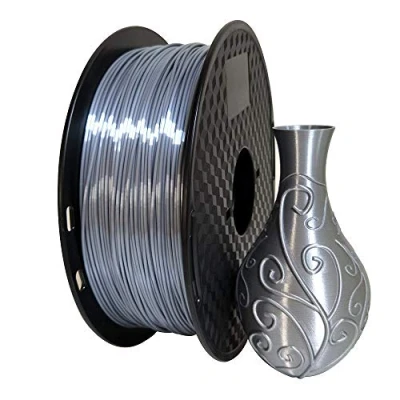 Afbeelding van CC3D Zijde Zilver PLA Filament 1.75mm 1KG 3D Printer 2.2LBS Printing Materiaal Glans Zijdeachtig Glanzend Metallic Metaal Kleur