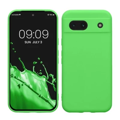Afbeelding van kwmobile telefoonhoesje geschikt voor Google Pixel 8a Hoesje smartphone Precisie camera uitsnede In limoengroen