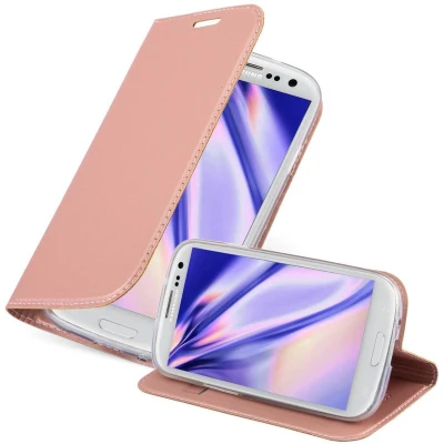 Afbeelding van Cadorabo Hoesje geschikt voor Samsung Galaxy S3 MINI in CLASSY ROSE GOUD Beschermhoes met magnetische sluiting, standfunctie en kaartvakje Book Case Cover Etui