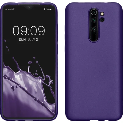 Afbeelding van kwmobile telefoonhoesje geschikt voor Xiaomi Redmi Note 8 Pro Hoesje smartphone Back cover in metallic blauwpaars