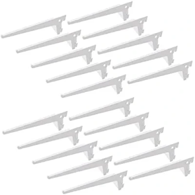 Afbeelding van Emuca 7908012 plankhoek voor lattenprofiel, eenvoudige boring, doorgang 50 mm, wit, 200 set van 20 stuks