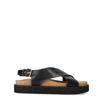 Afbeelding van Sacha leren sandalen zwart
