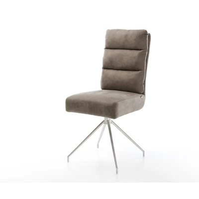 Afbeelding van Draaistoel Pela Flex kruisframe conisch roestvrij staal taupe vintage 180