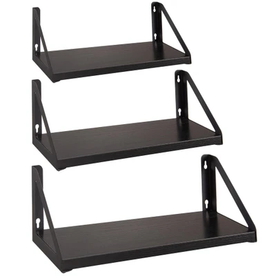 Afbeelding van ACAZA Set van 3 Wandplanken Zwevende Plank 30/35/40 12 x 11 Zwart