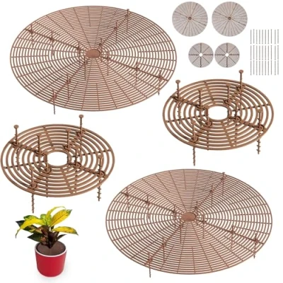 Afbeelding van JMIATRY Set van 4 vloerbeschermers voor bloempot, rooster, 52/30 cm, bloempotbeschermers bloempot binnen, tegen dieren, kinderen